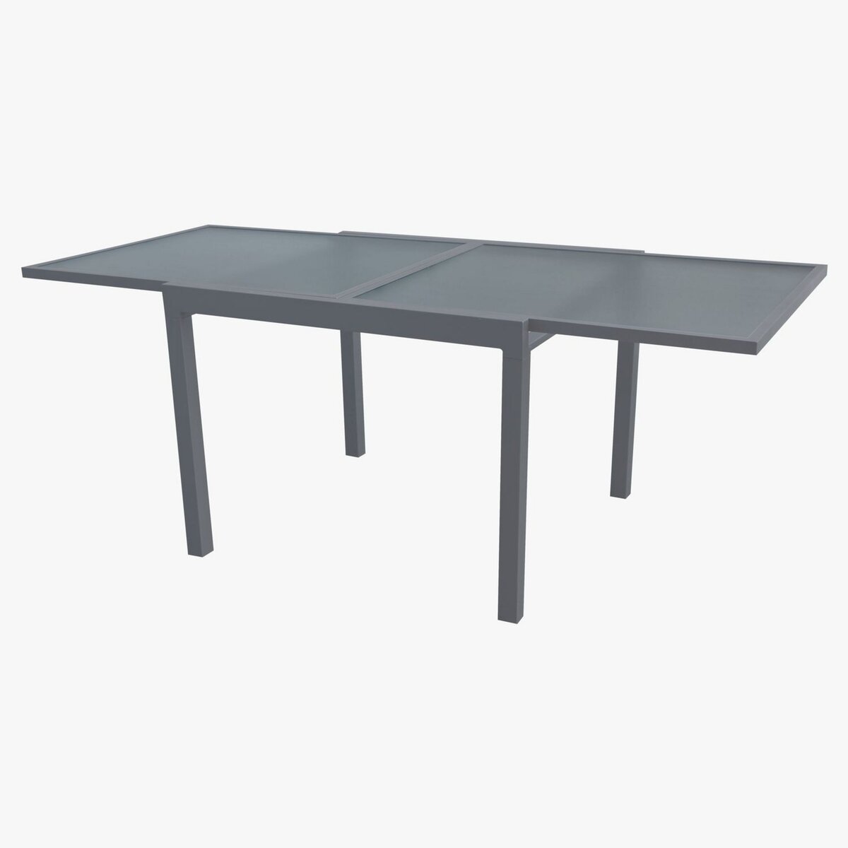 GARDENSTAR Table de jardin rectangulaire extensible - 6/8 places - Acier - Gris