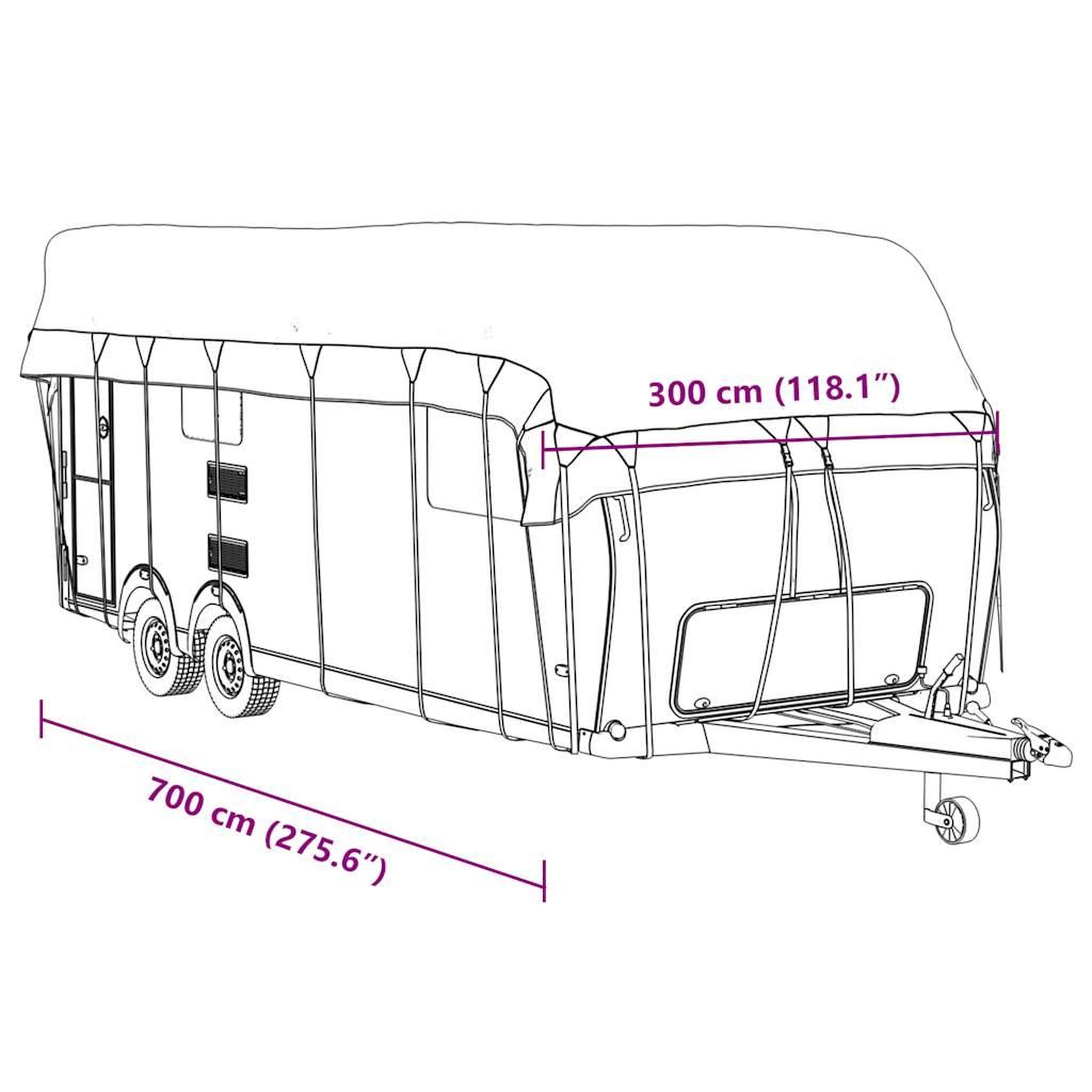 Voir la diapositive 6 : VIDAXL Housse de toit de caravane gris 700x300 cm tissu non tisse