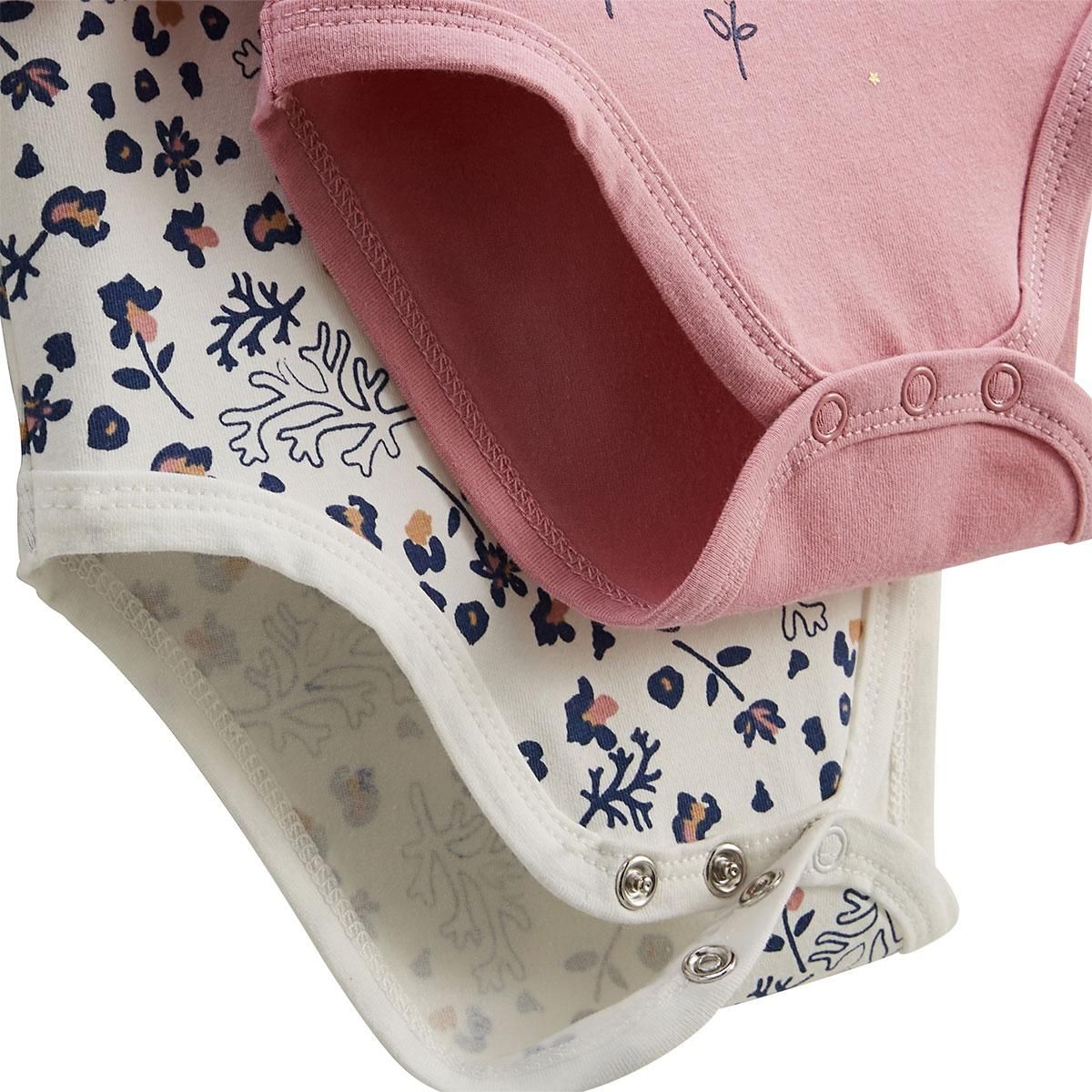 Petit Béguin Lot de 2 bodies bébé manches longues Céleste