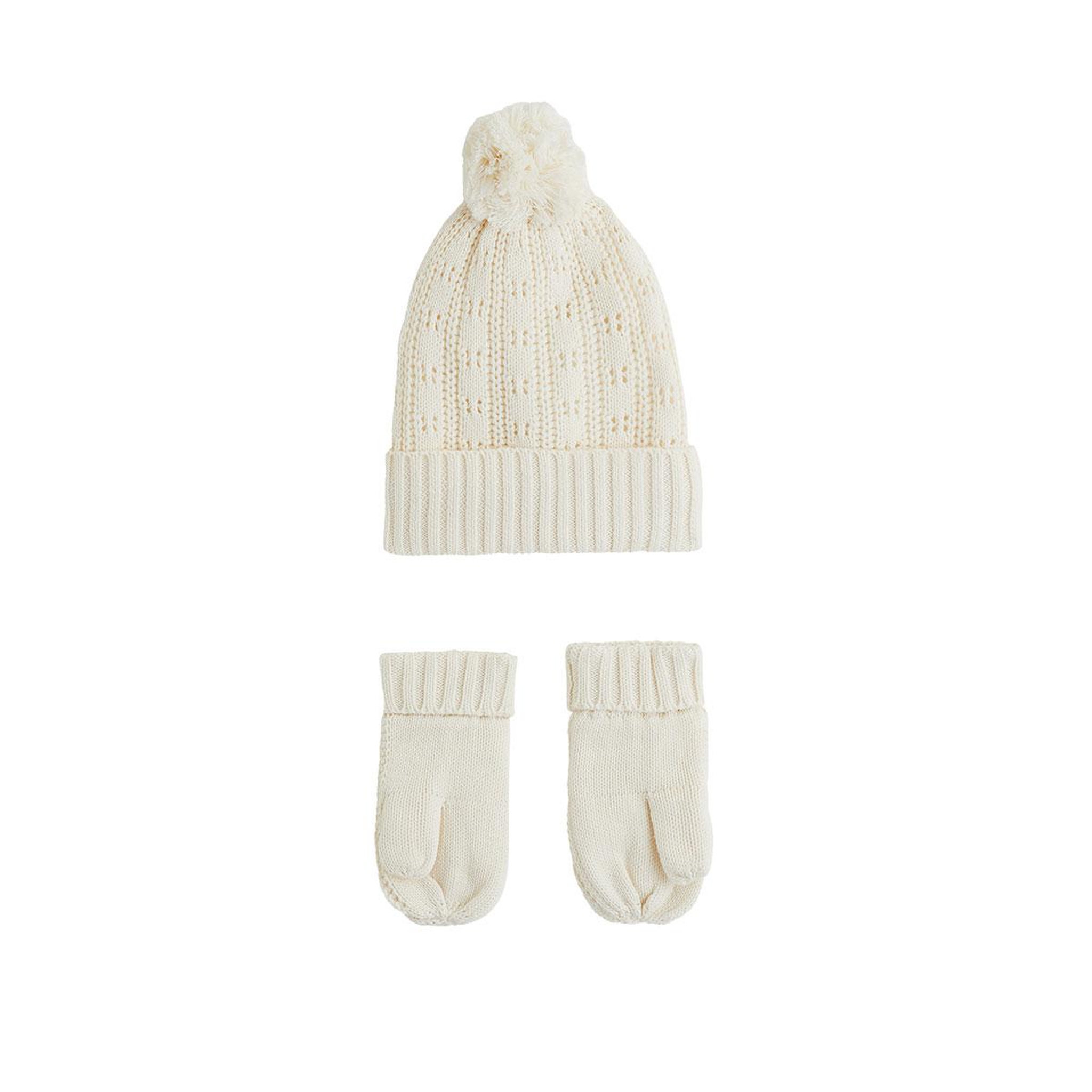 Voir la diapositive 2 : PETIT BEGUIN Bonnet bébé et moufles en tricot Elise
