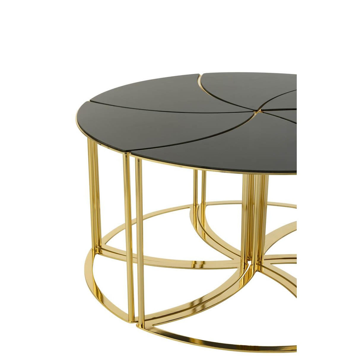 Paris Prix Lot de 6 Tables d'Appoint  Tornado  48cm Or
