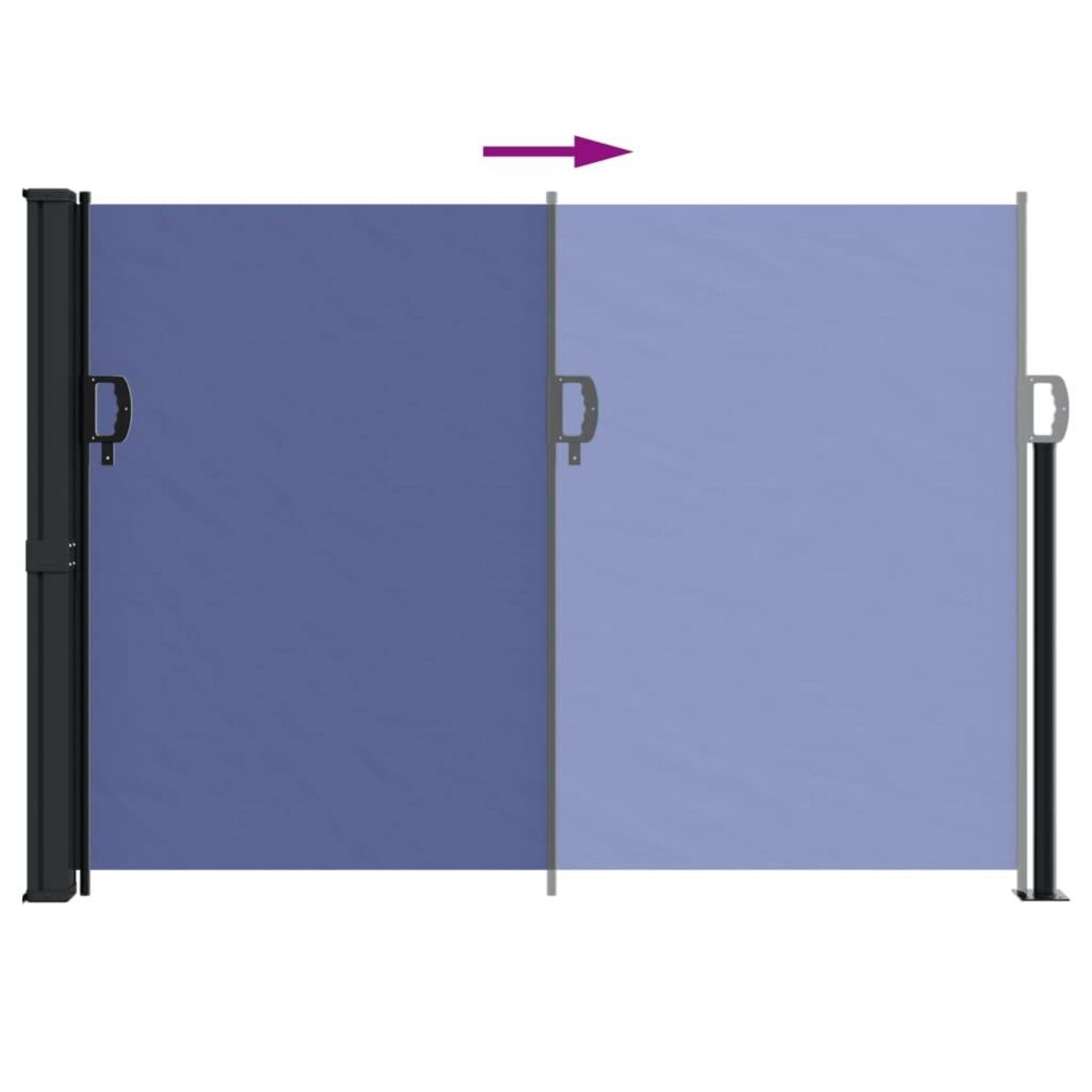 VIDAXL Auvent lateral retractable bleu 140x300 cm