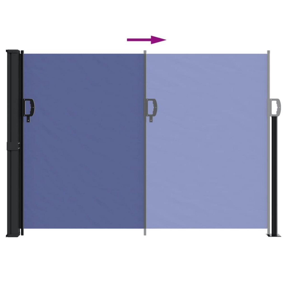 VIDAXL Auvent lateral retractable bleu 140x300 cm