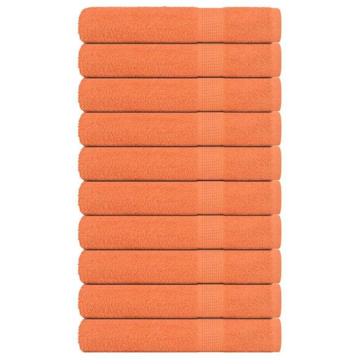 VIDAXL Serviettes de sauna 10 pcs orange 80x200 cm 360 g m² 100% coton