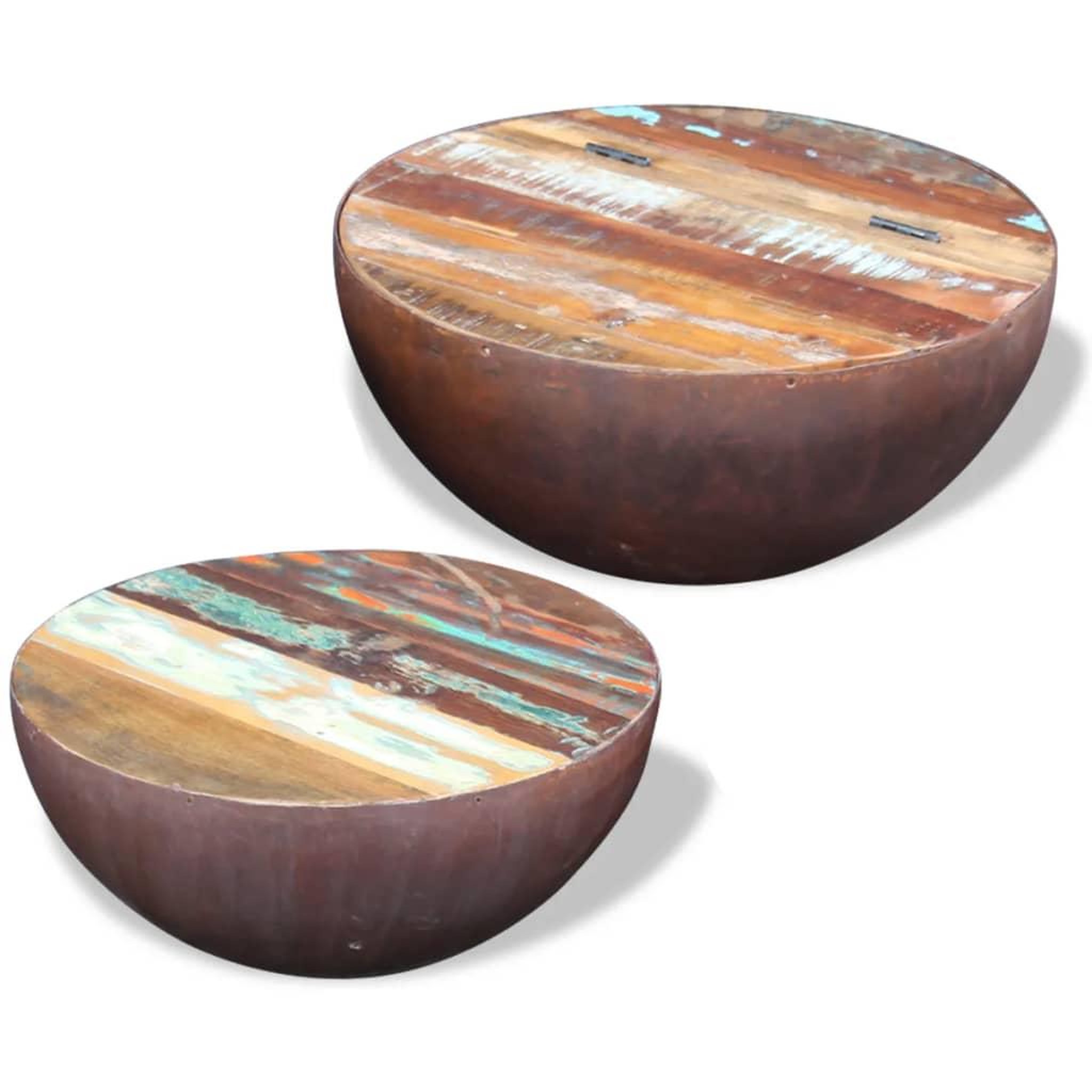 Voir la diapositive 4 : VIDAXL Ensemble de 2 tables basses Bois de recuperation massif