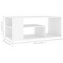 Voir la diapositive 6 : VIDAXL Table basse blanc 100x50x40 cm bois d ingénierie