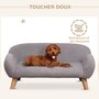 Voir la diapositive 6 : PAWHUT Canapé chien lit pour chien design scandinave déhoussable dim. 72L x 44l x 31H cm pieds bois tissu polyester gris