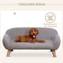 Voir la diapositive 6 : PAWHUT Canapé chien lit pour chien design scandinave déhoussable dim. 72L x 44l x 31H cm pieds bois tissu polyester gris