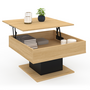 Voir la diapositive 1 : ID MARKET Table basse plateau relevable EDEN carrée bois et noir