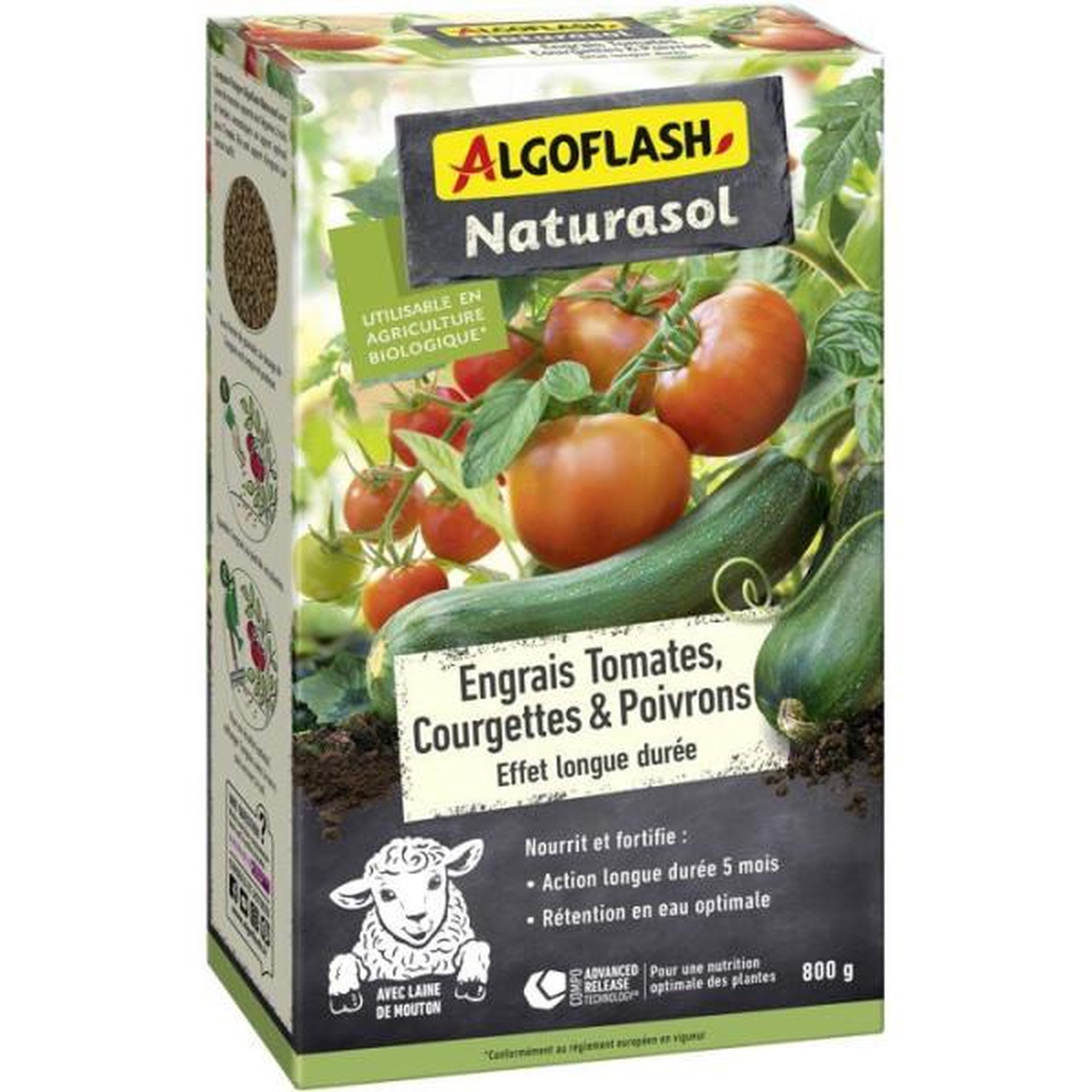 ALGOFLASH NATURASOL Engrais potager - algoflash naturasol - tomates, courgettes, poivrons - longue durée - 800 g - uab