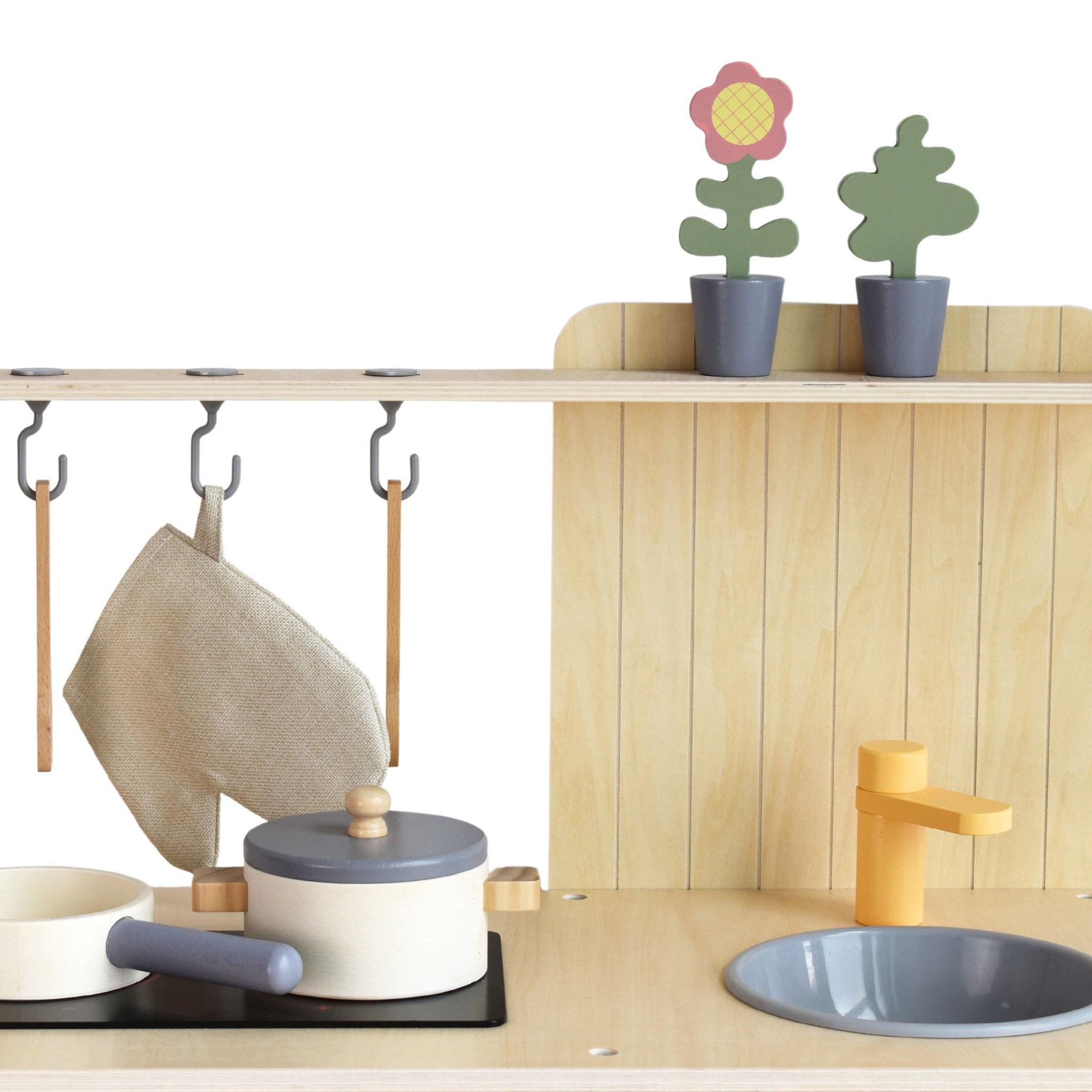Voir la diapositive 4 : MAMABRUM Cuisine enfant en bois accessoires imitation 3 ans mamabrum