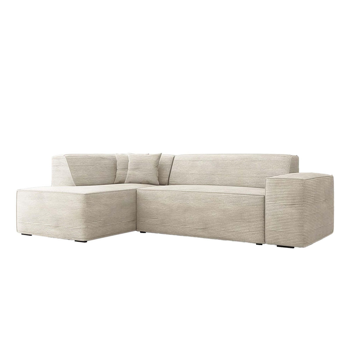 BEST MOBILIER Duchamp - canapé d'angle gauche - 5 places - en velours côtelé