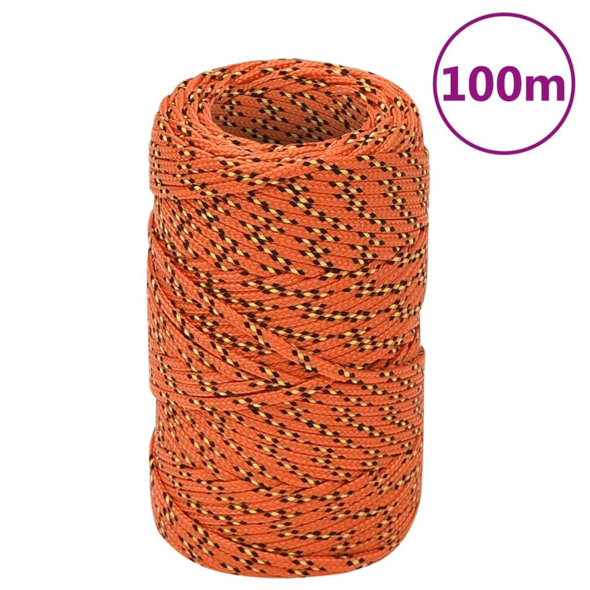 Voir la diapositive 1 : VIDAXL Corde de bateau Orange 2 mm 100 m Polypropylene
