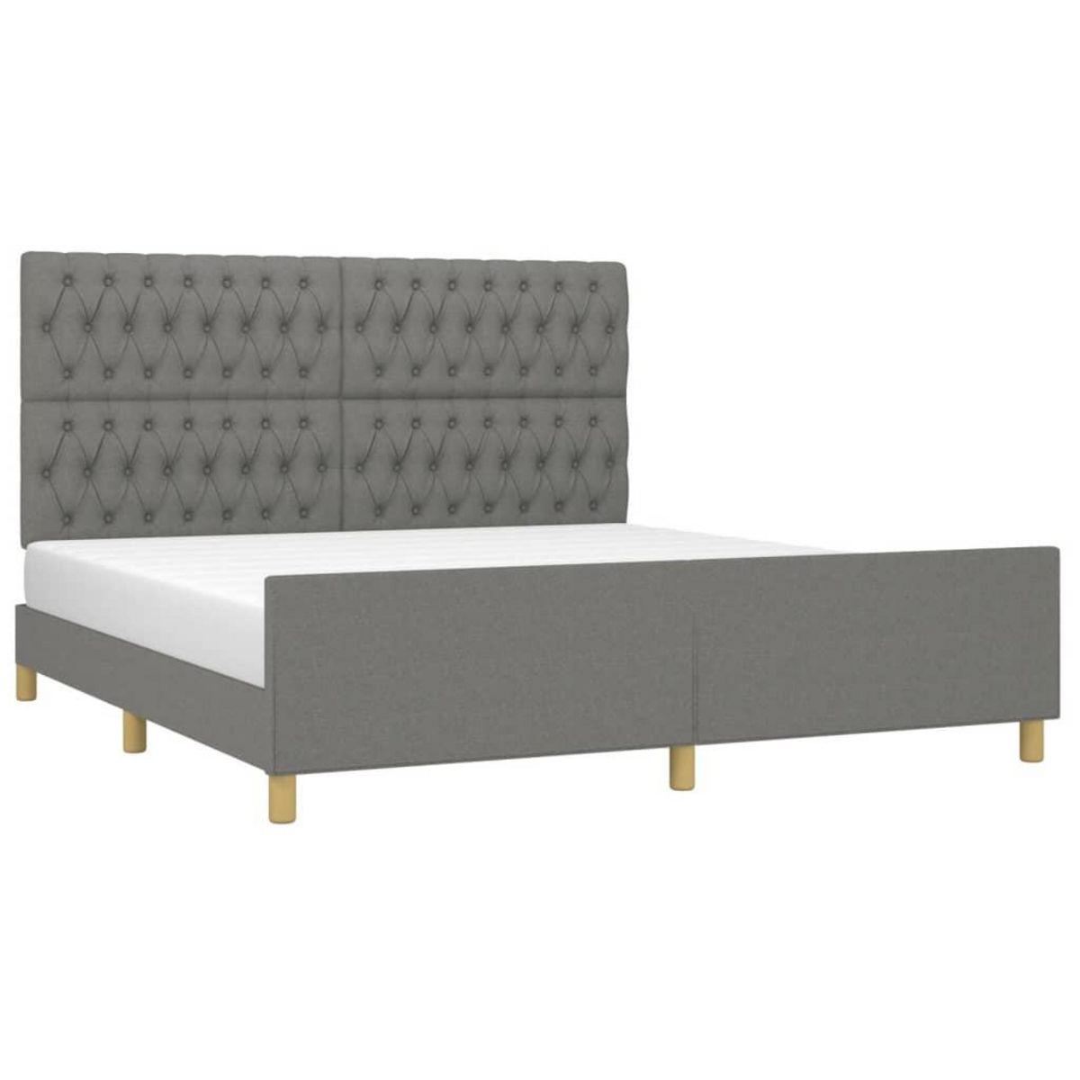 VIDAXL Cadre de lit sans matelas gris fonce 180x200 cm tissu