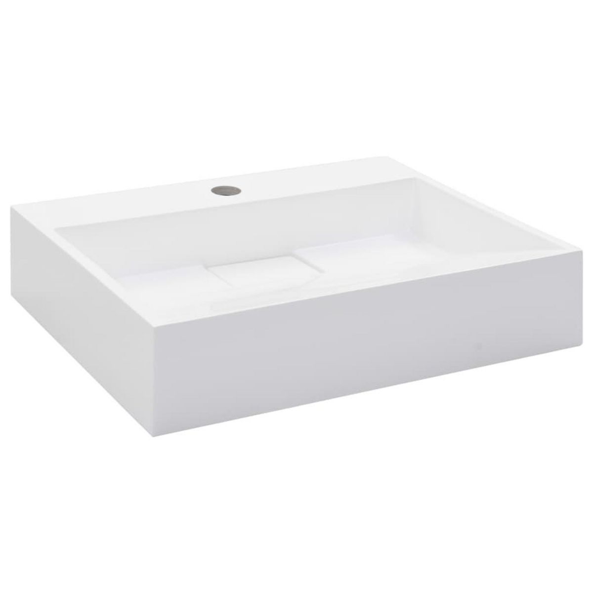VIDAXL Lavabo 50x38x13 cm Fonte minerale/marbre Blanc
