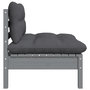 Voir la diapositive 5 : VIDAXL Salon de jardin 3 pcs avec coussins Gris Bois de pin massif