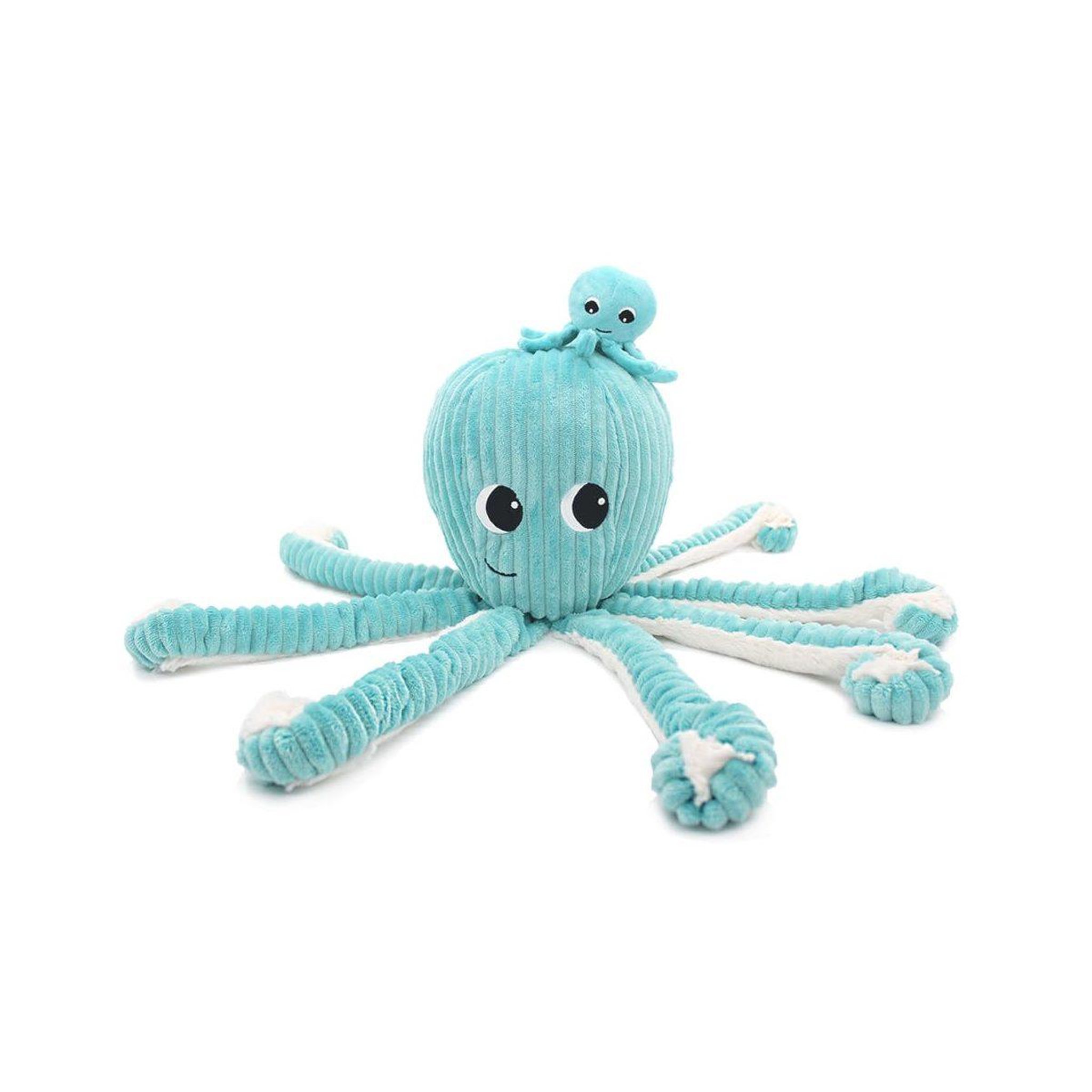 LES DEGLINGOS Les ptipotos by peluche filou la pieuvre maman  and  bebe bleu aqua