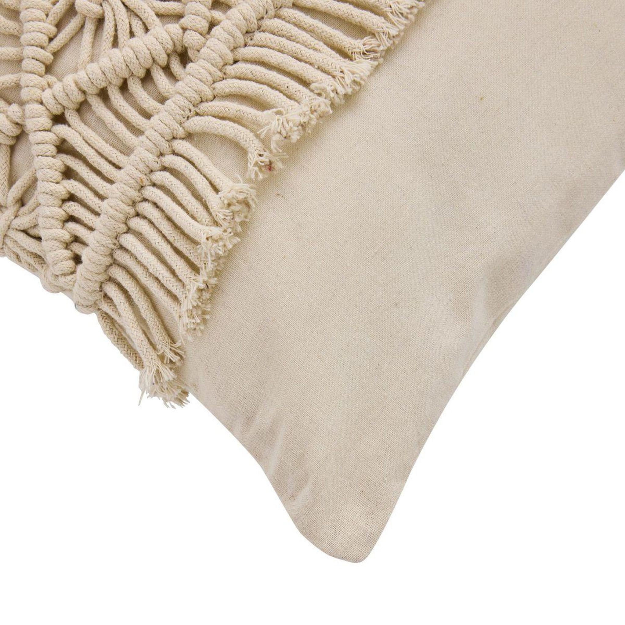 Voir la diapositive 3 : Douceur d'Intérieur Coussin déco macramé  samaya  45x45cm naturel