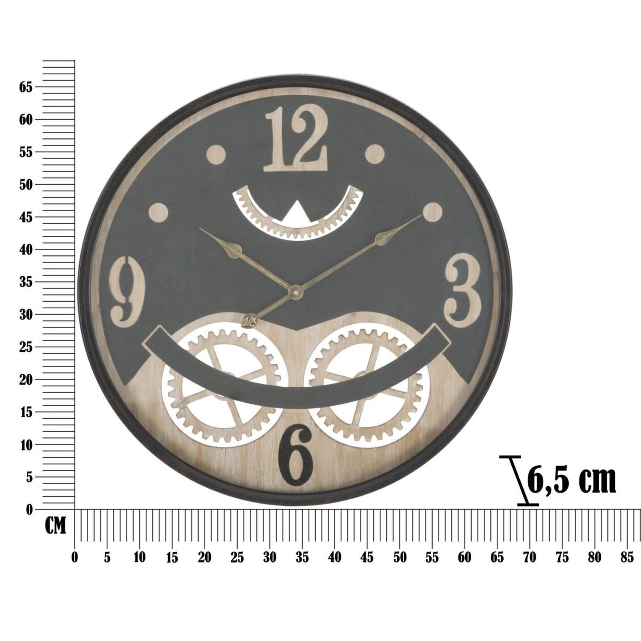 Voir la diapositive 6 : Paris Prix Horloge murale en verre  xxx  67cm noir & marron