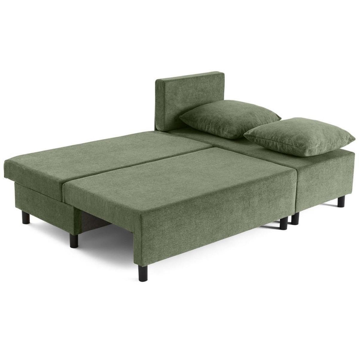 BEST MOBILIER Gloria - canapé d'angle réversible 4 places convertible avec coffre en tissu texturé