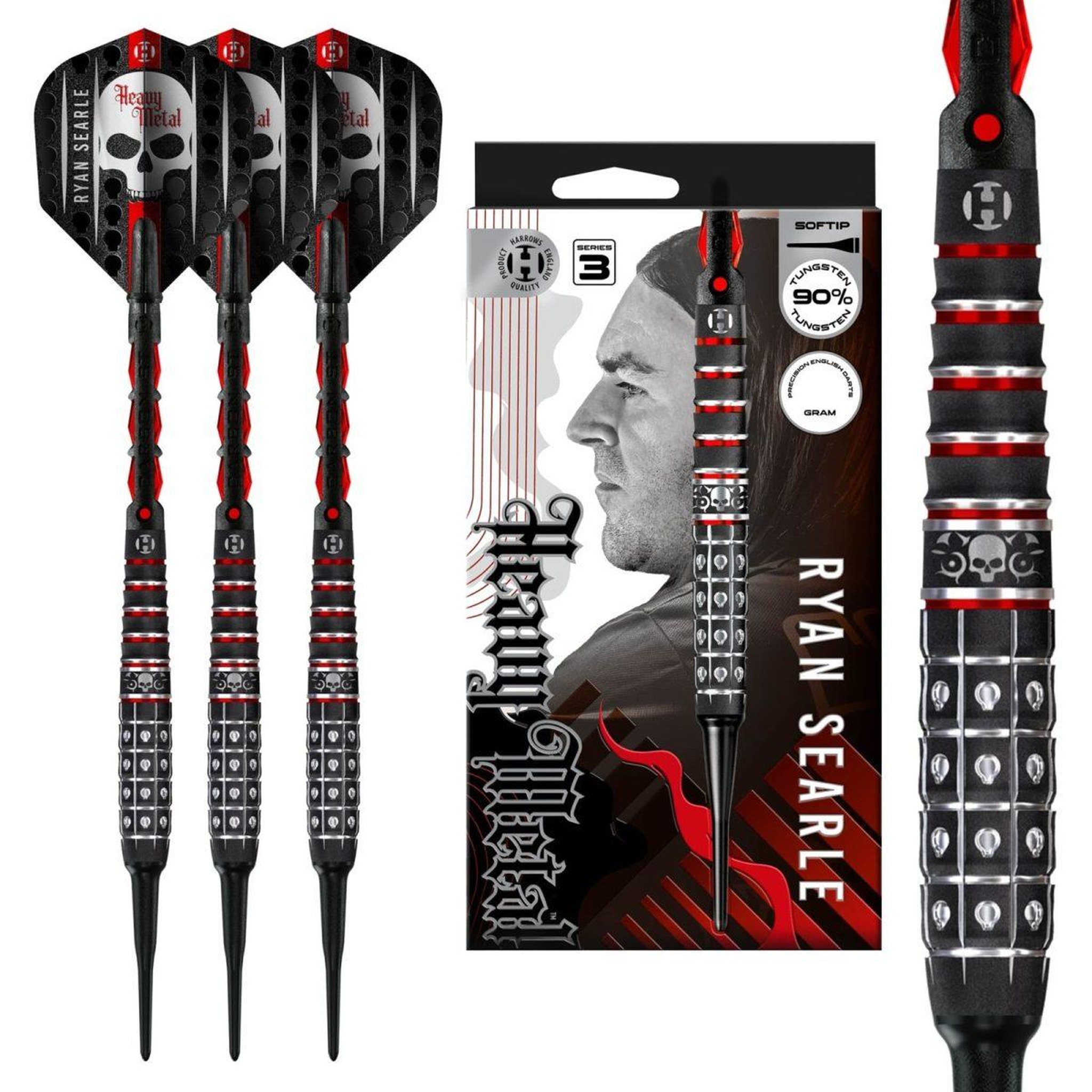 Harrows Fléchettes Ryan Searle series 3 90% pointe plastique 18g