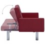 VIDAXL Canape-lit avec accoudoir Rouge bordeaux Polyester