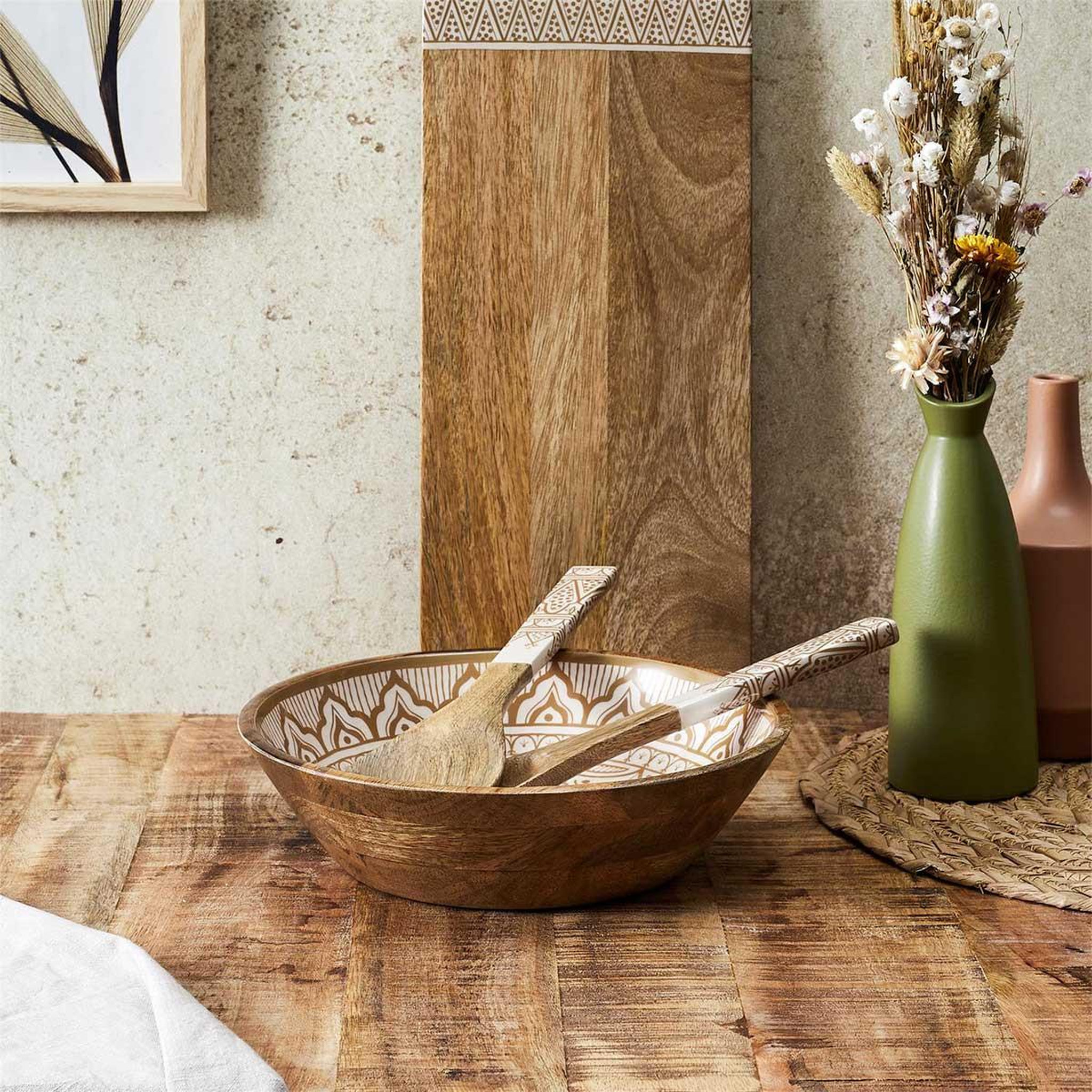 Voir la diapositive 5 : The Home Deco Factory Saladier en Bois  Dune  28cm Terracotta