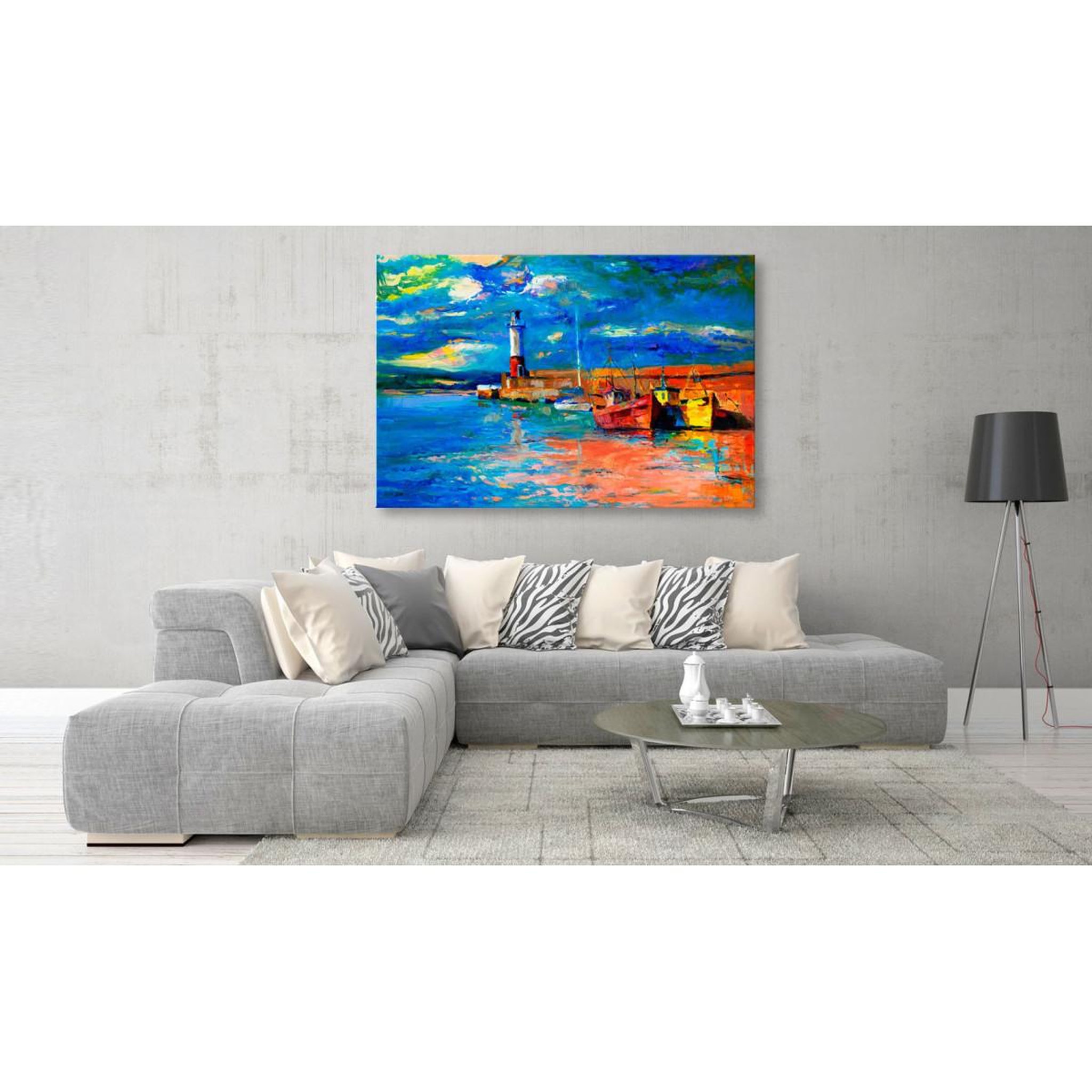 Voir la diapositive 2 : Paris Prix Tableau imprimé  seaside landscape : the lighthouse