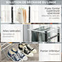 Voir la diapositive 4 : HOMCOM Séchoir à linge étendoir à vêtements pliable réglable avec 4 roulettes - grand capacité - dim. 157,5L x 54l x 101H cm - alu. métal blanc noir