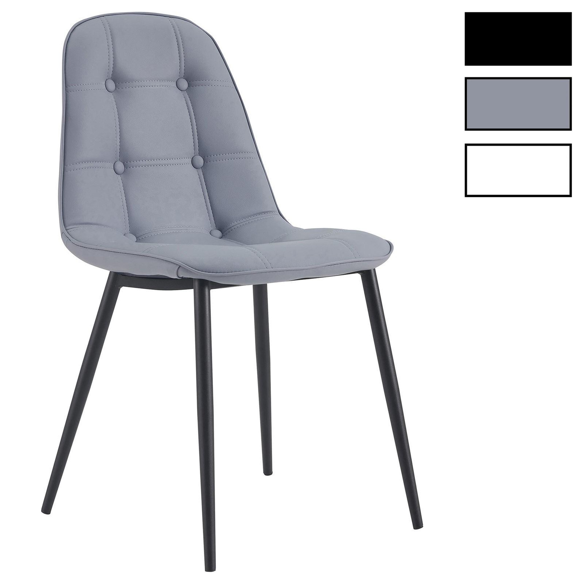 IDIMEX Lot de 4 chaises alvaro, en synthétique. Coloris disponibles : Noir