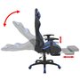 VIDAXL Chaise de bureau inclinable avec repose-pied Bleu
