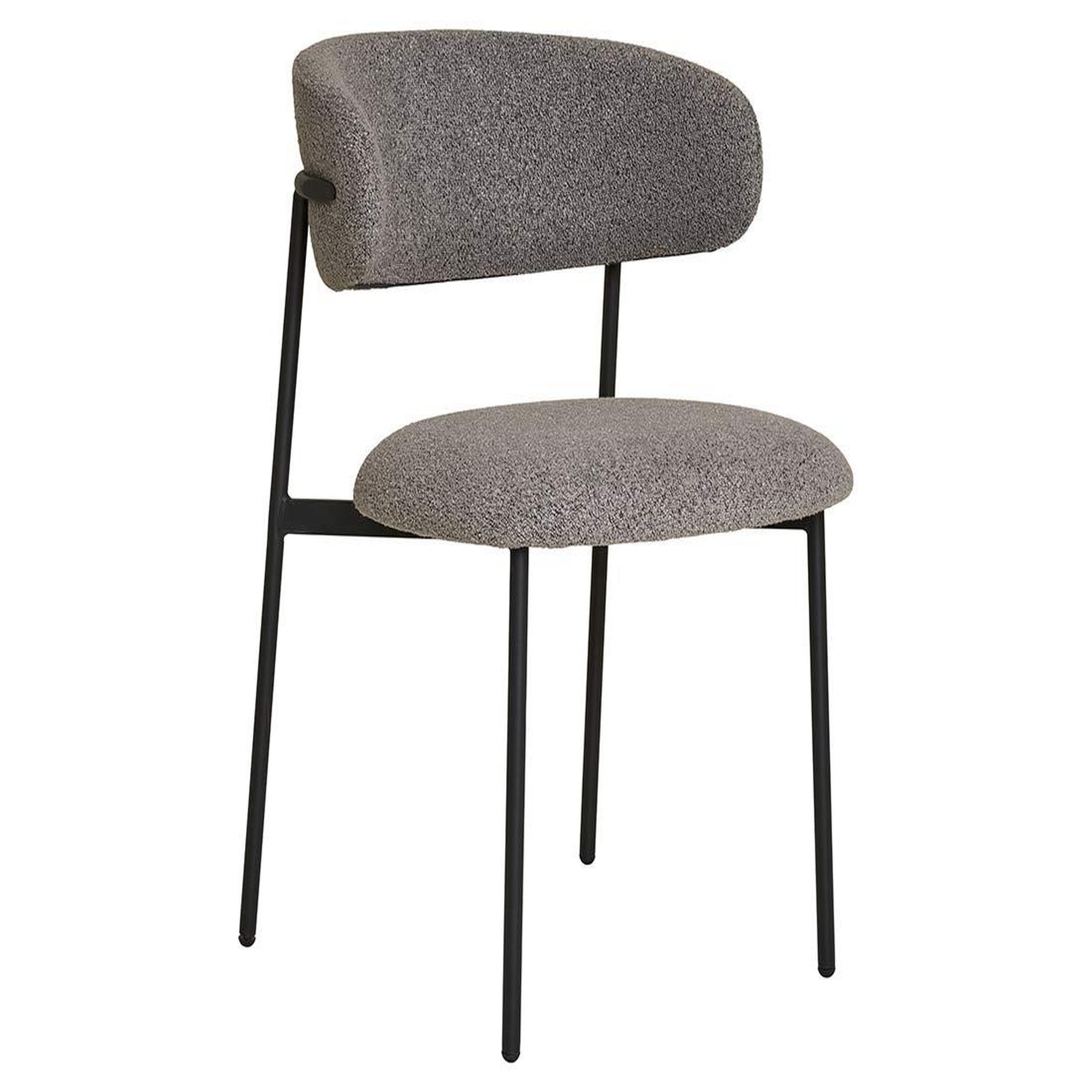 Voir la diapositive 3 : BEST MOBILIER Erica - lot de 2 chaises en tissu bouclette - pieds en acier