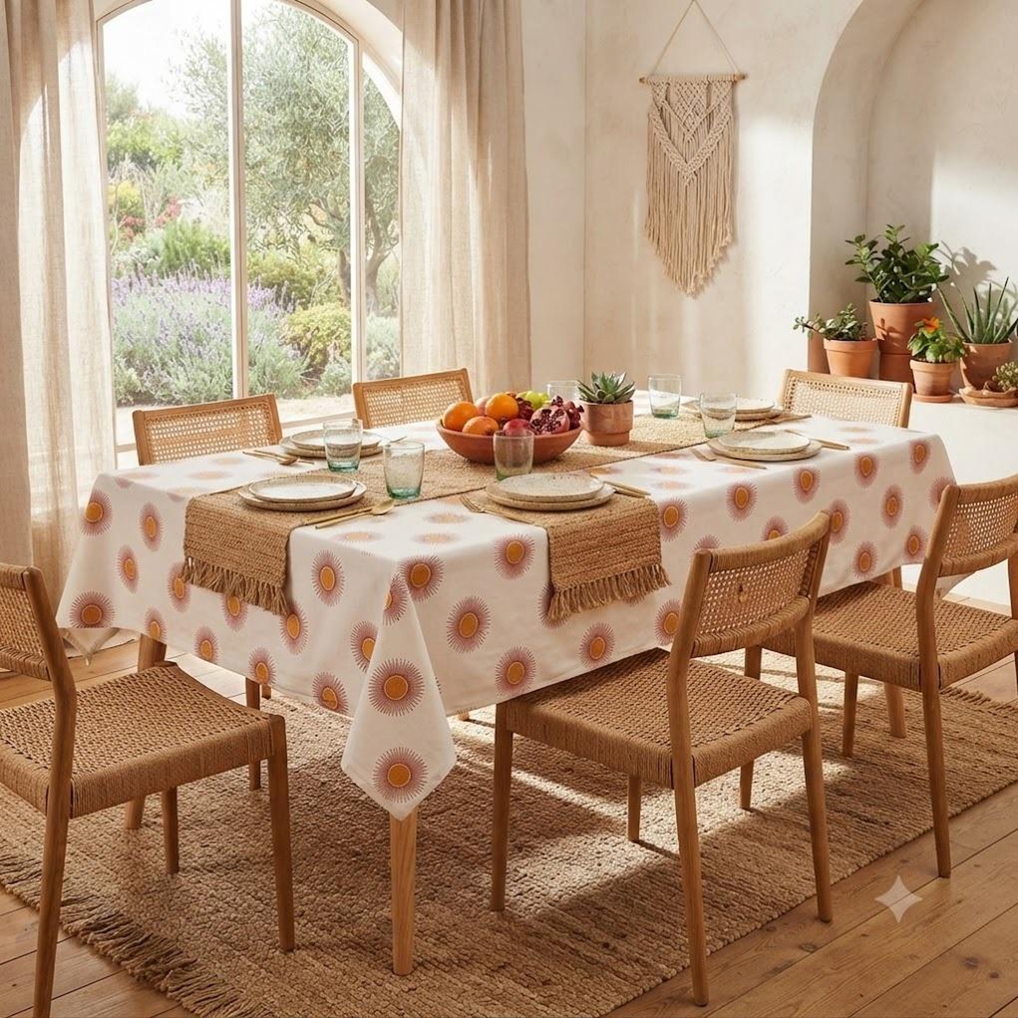 Voir la diapositive 5 : Eden Nappe en coton soleil design et moderne