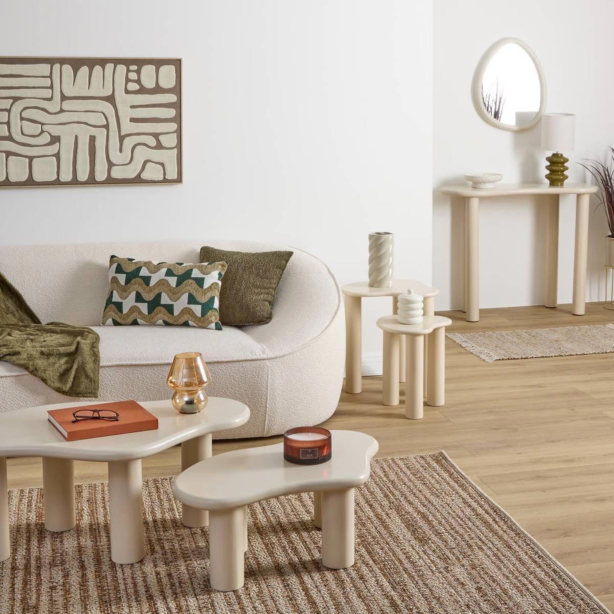 Voir la diapositive 6 : ATMOSPHERA Lot de 2 tables d'appoint gigognes  olao  50cm ivoire