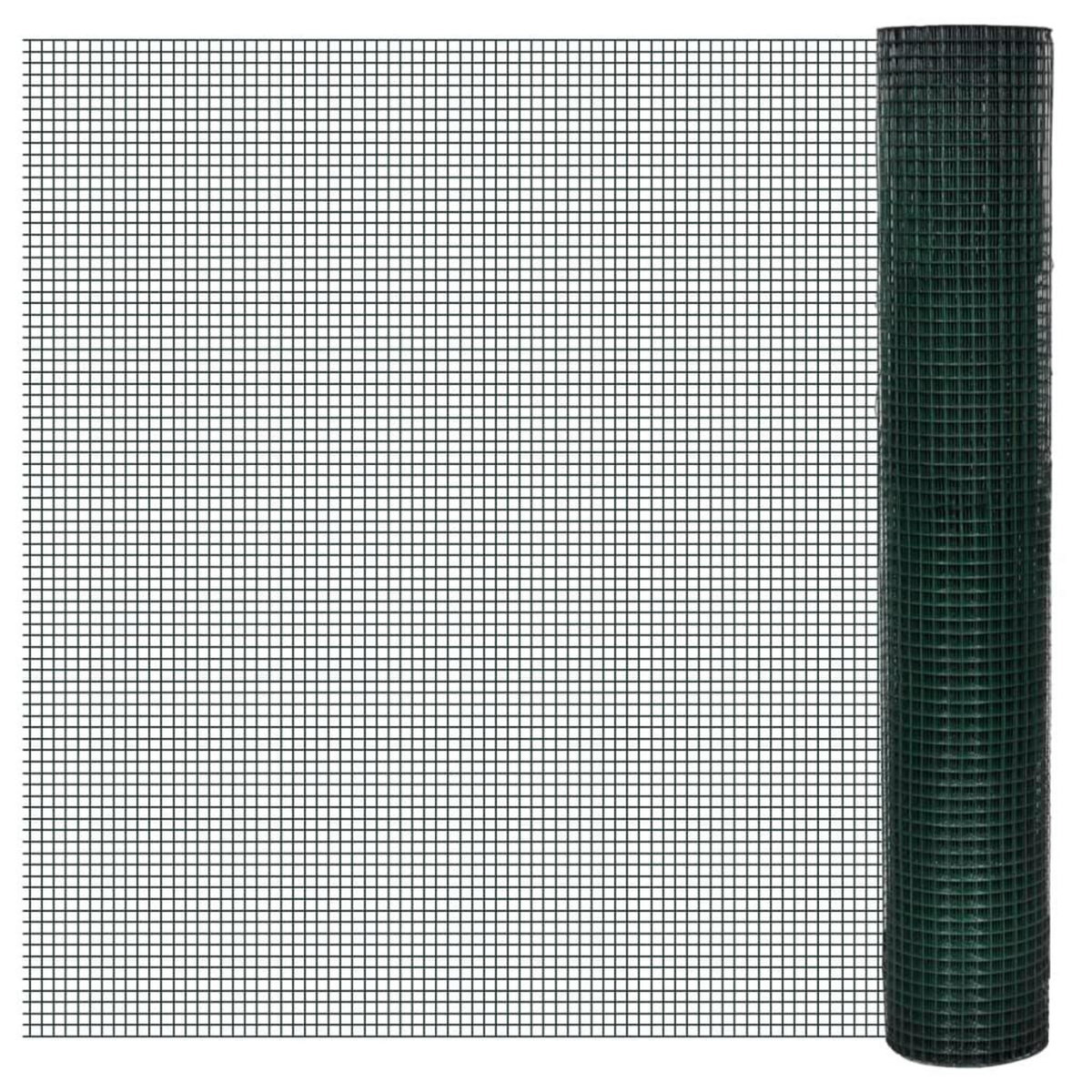 VIDAXL Grillage acier galvanise et revetement en PVC 10x1 m vert