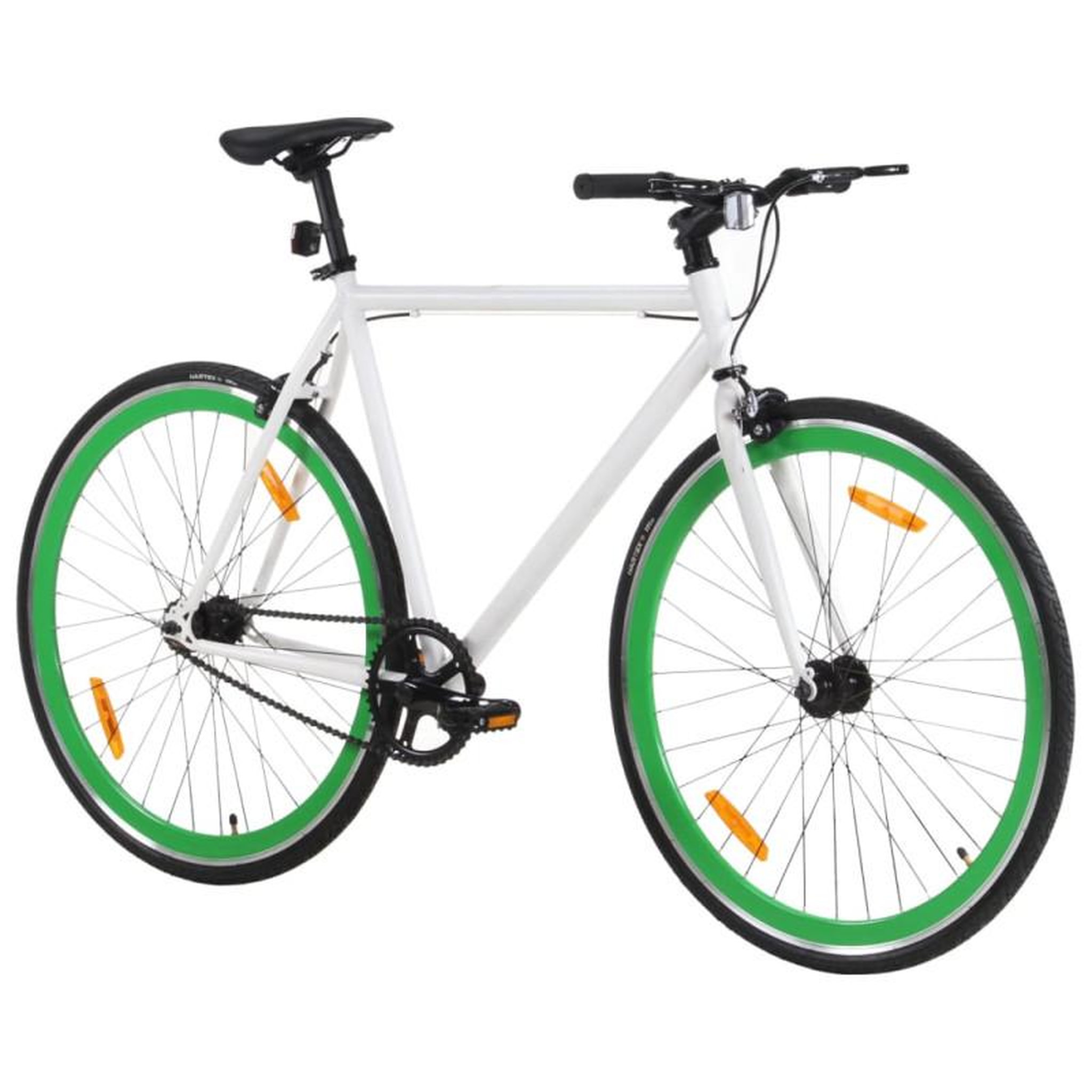 Voir la diapositive 2 : VIDAXL Vélo à pignon fixe blanc et vert 700c 51 cm