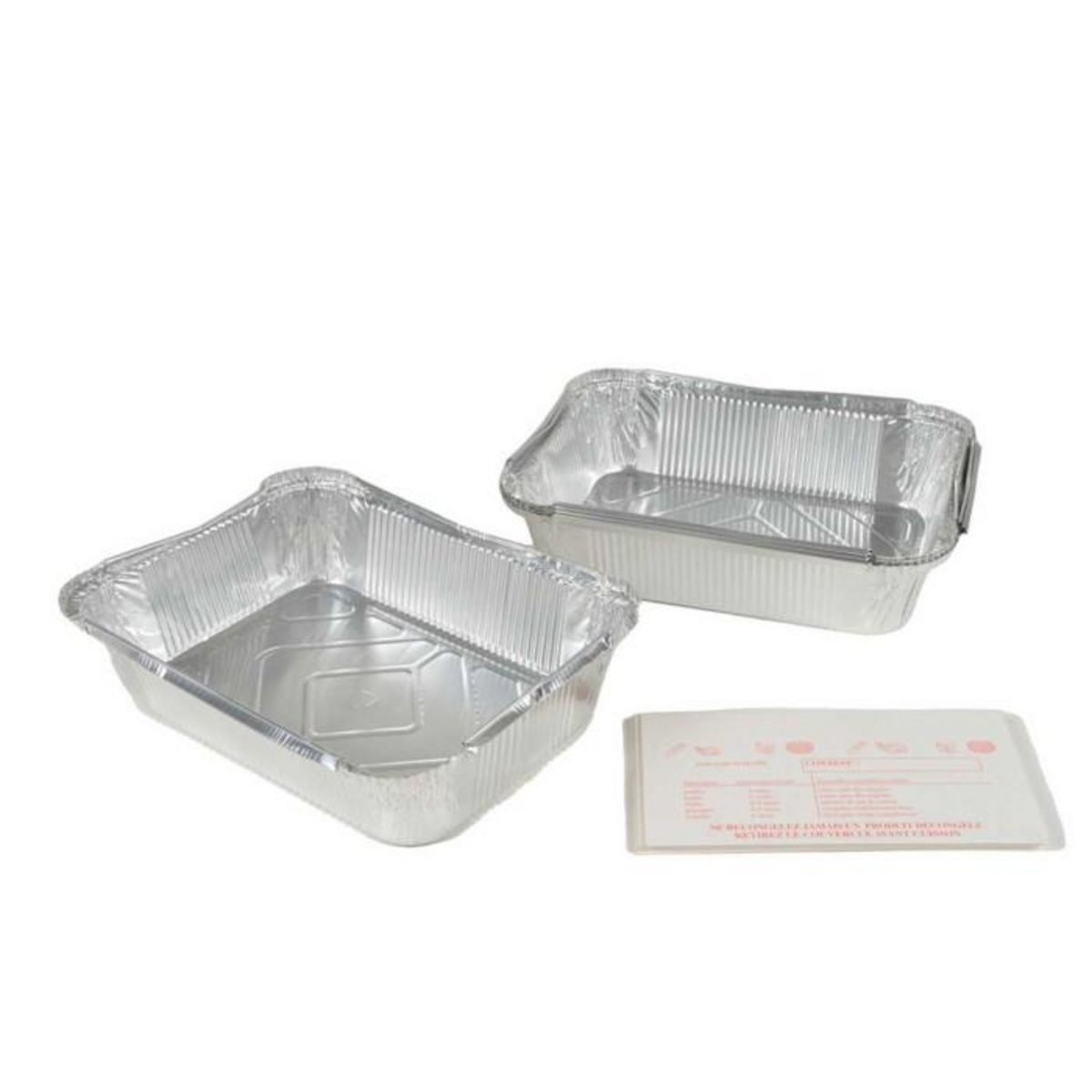 Paris Prix Lot de 5 Barquettes Aluminium  Couvercle  2L Gris