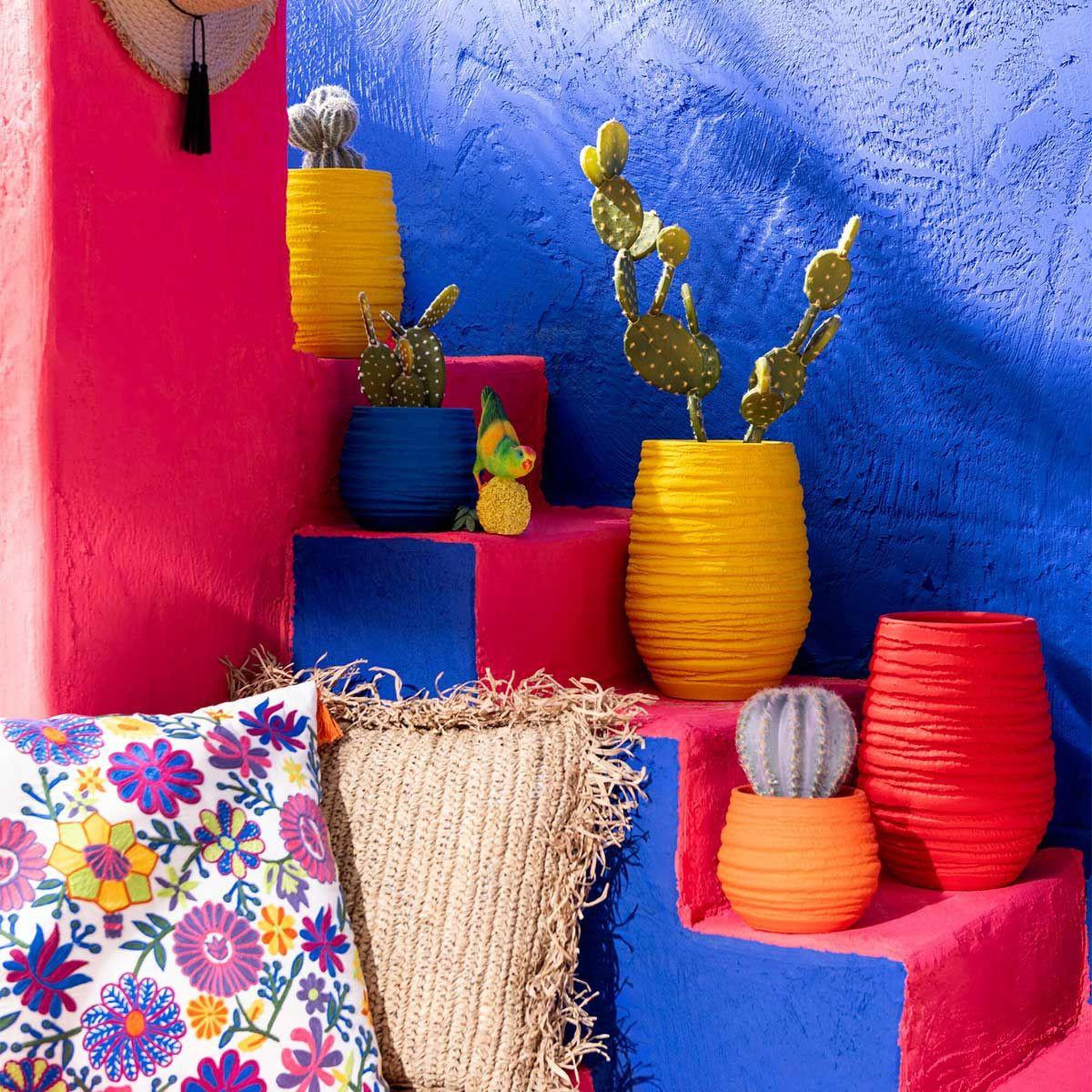 Voir la diapositive 3 : J-LINE Vase en céramique  fiesta  40cm jaune