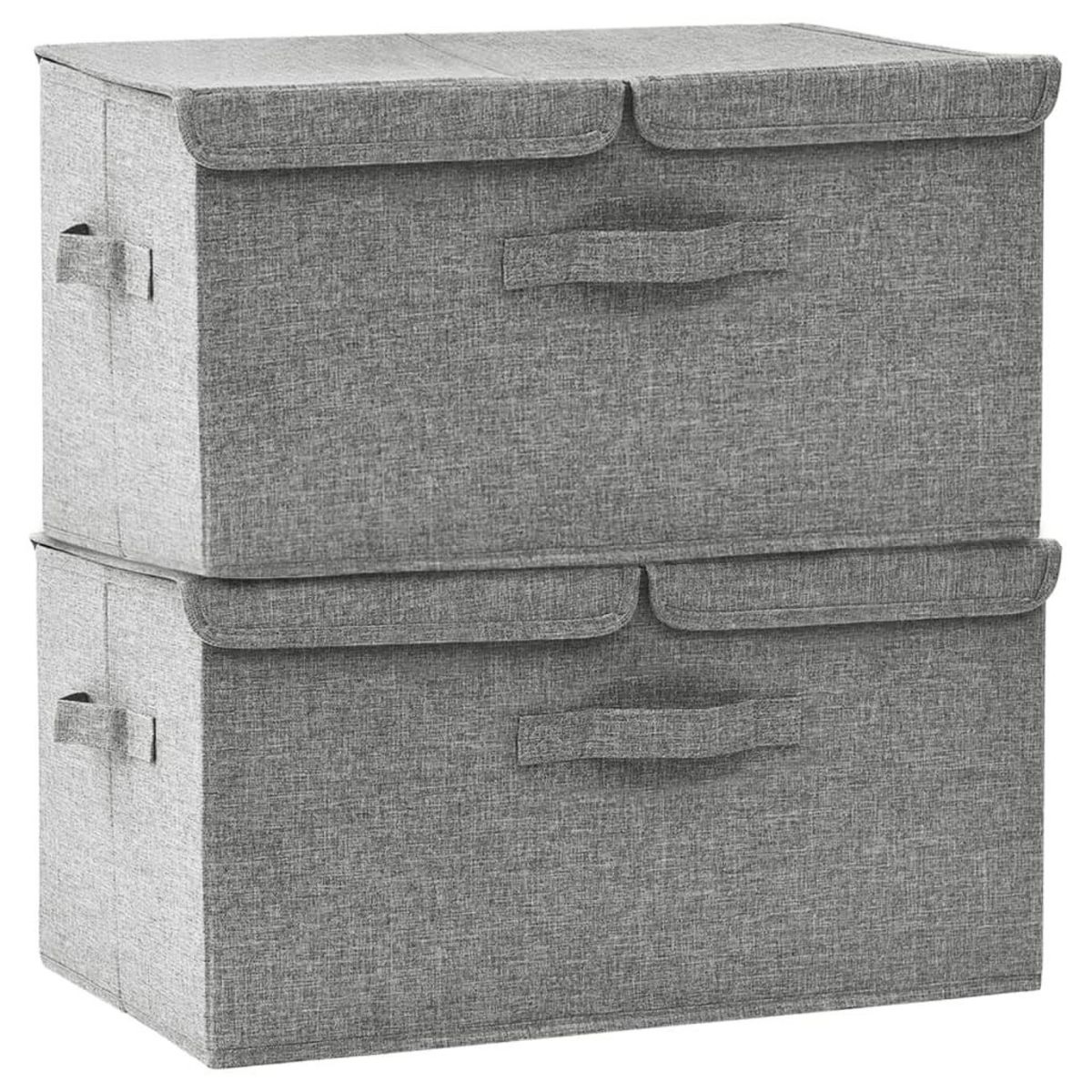 VIDAXL Boîtes de rangement 2 pcs Tissu 50x30x25 cm Gris