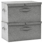 Voir la diapositive 2 : VIDAXL Boîtes de rangement 2 pcs Tissu 50x30x25 cm Gris