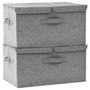 Voir la diapositive 2 : VIDAXL Boîtes de rangement 2 pcs Tissu 50x30x25 cm Gris