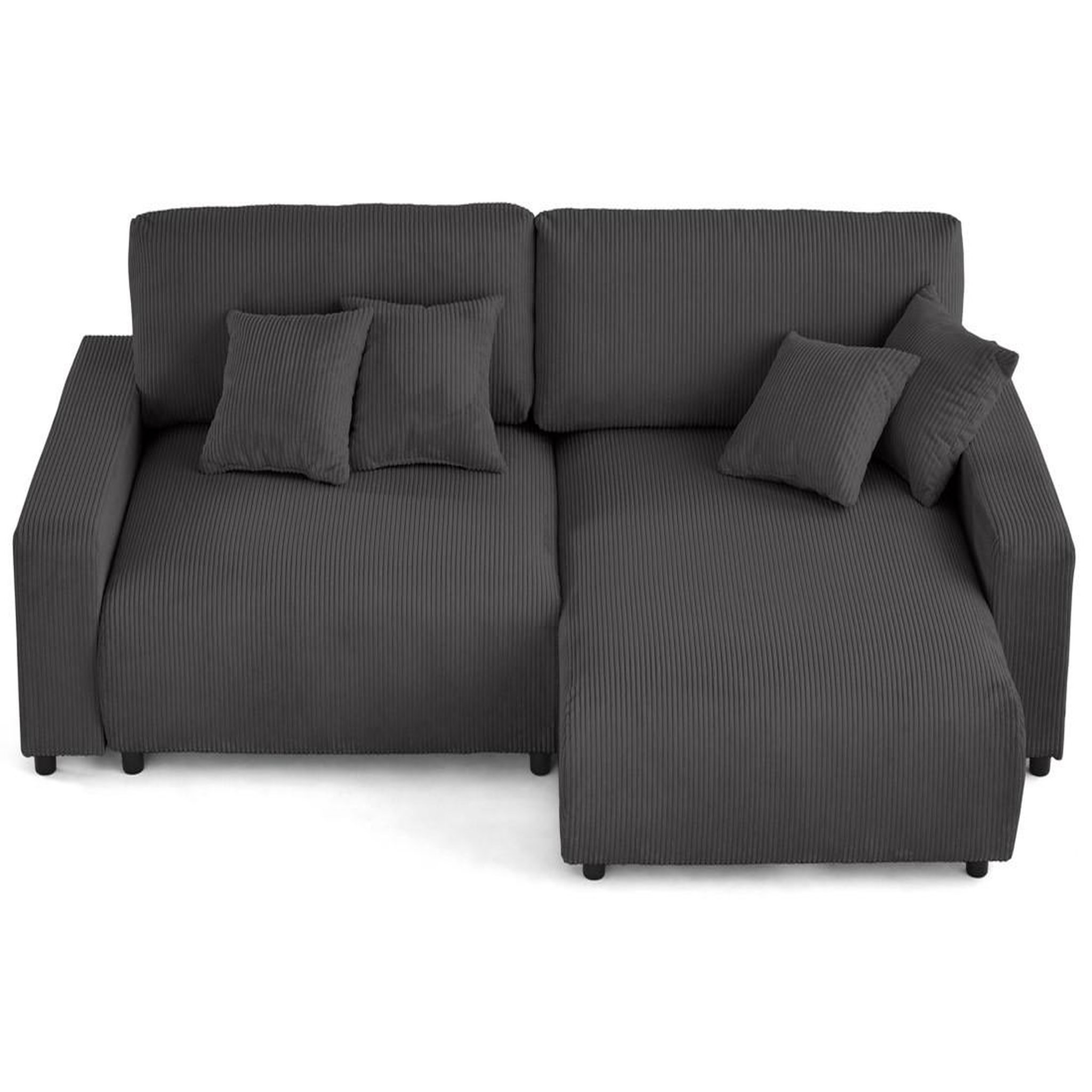 Voir la diapositive 5 : LISA DESIGN Pivoine - canapé d'angle 4 places réversible convertible avec 2 coffres en velours côtelé
