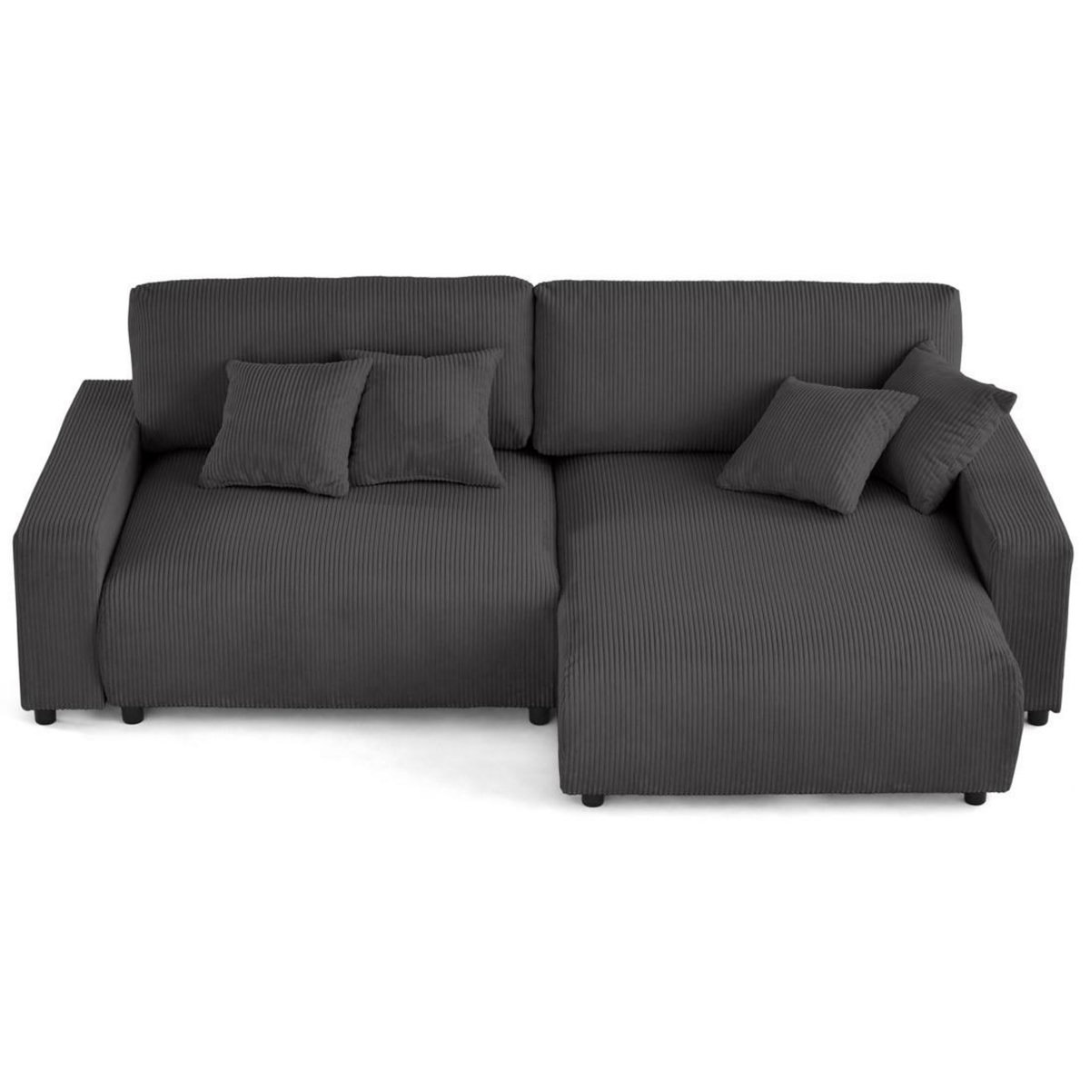 LISA DESIGN Pivoine - canapé d'angle 4 places réversible convertible avec 2 coffres en velours côtelé