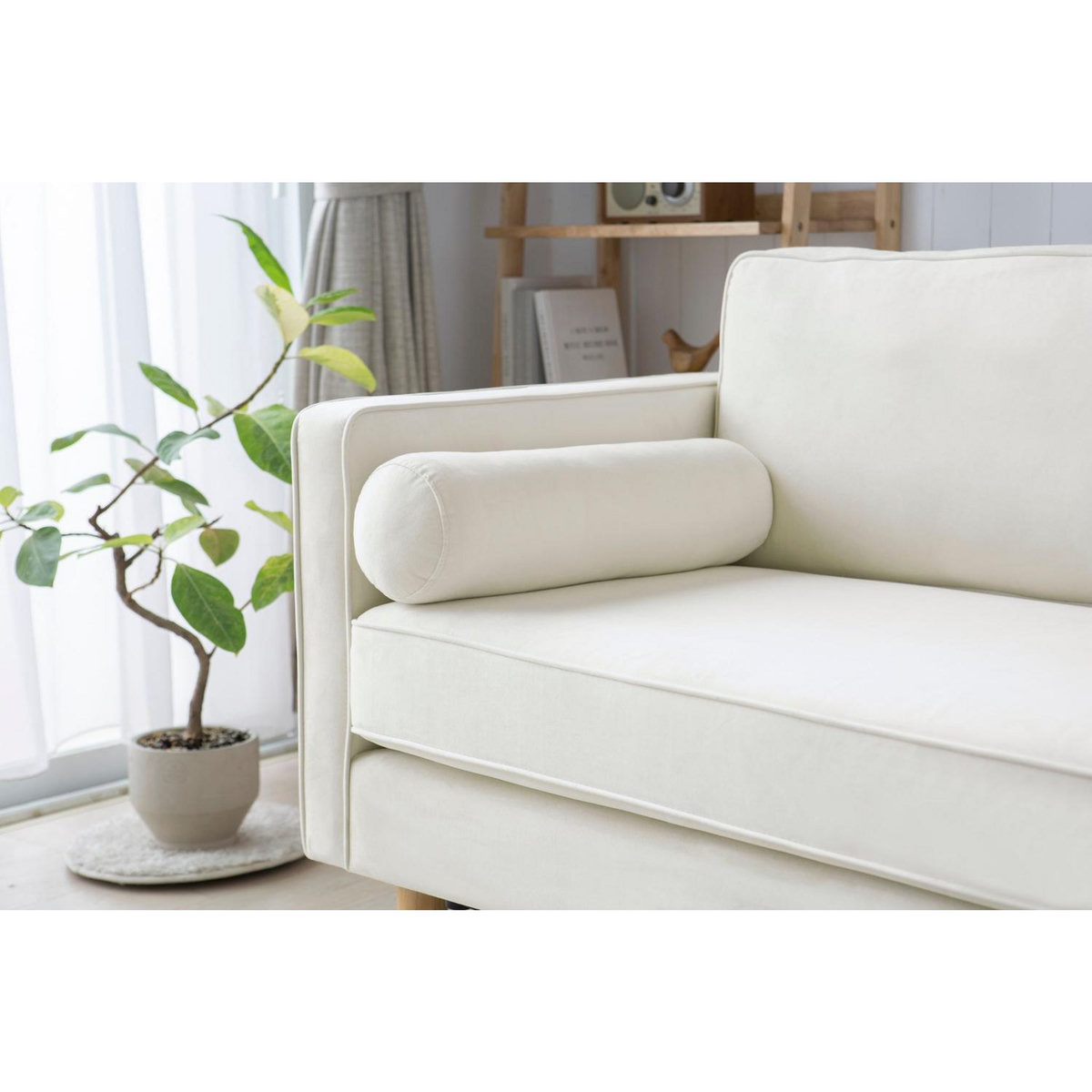 CONCEPT USINE Canapé 3 places design en velours beige STAN