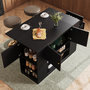 Voir la diapositive 5 : MERAX Ilot de cuisine 3 portes 2 tiroirs coloris noir mdf