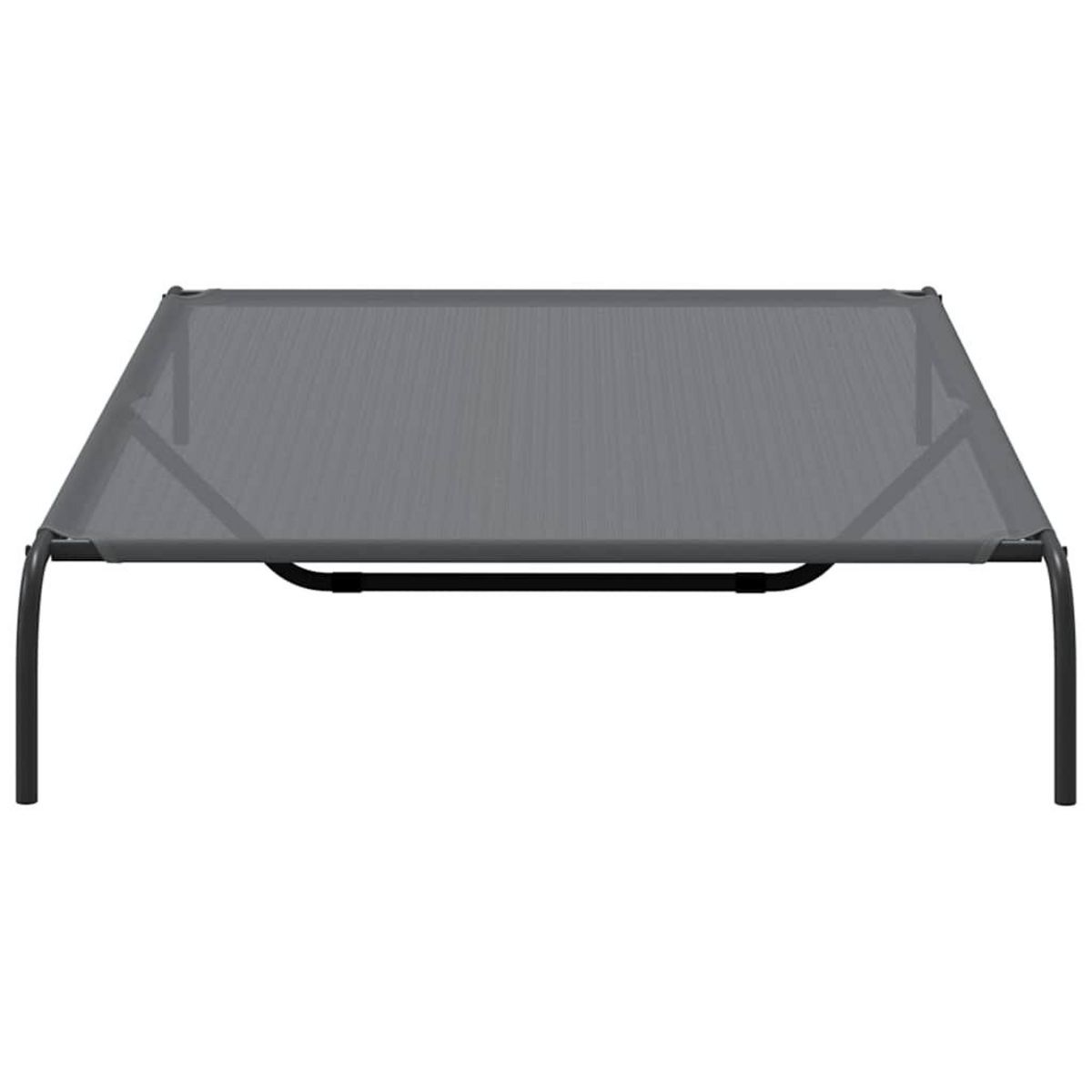 VIDAXL Lit sureleve pour chien gris 150x90x20 cm textilene et acier