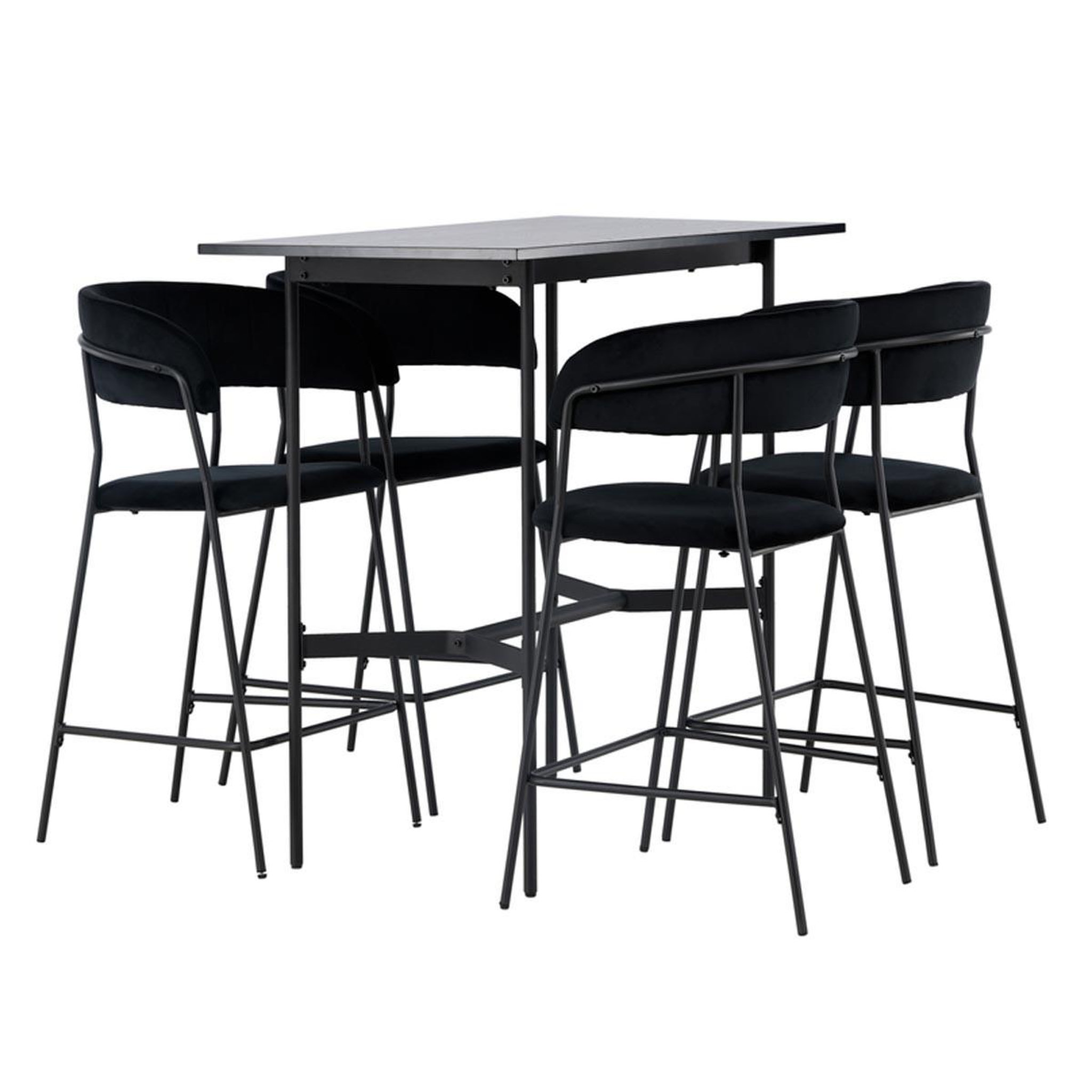 Paris Prix Ensemble table de bar & 4 chaises  rax & lui  120cm noir