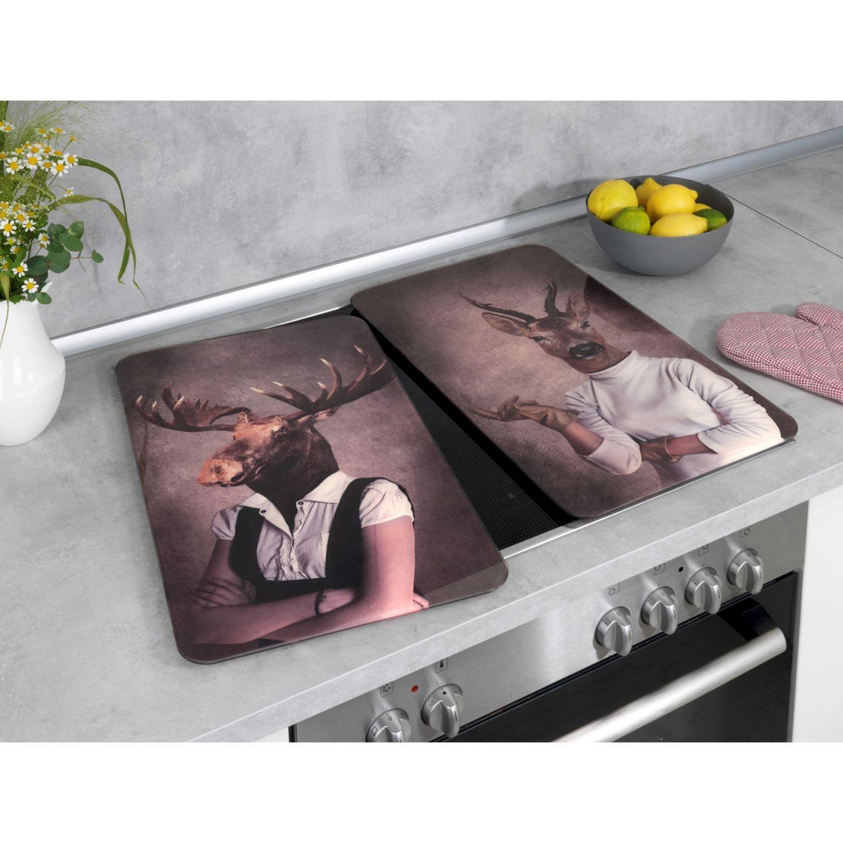 Wenko Lot de 2 Plaques de protection universelle en verre trempé Femelle - Longueur 52 cm x Largeur 30 cm