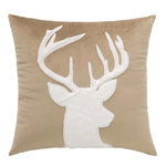 Paris Prix Coussin Déco en Velours  Cerf  45x45cm Sable