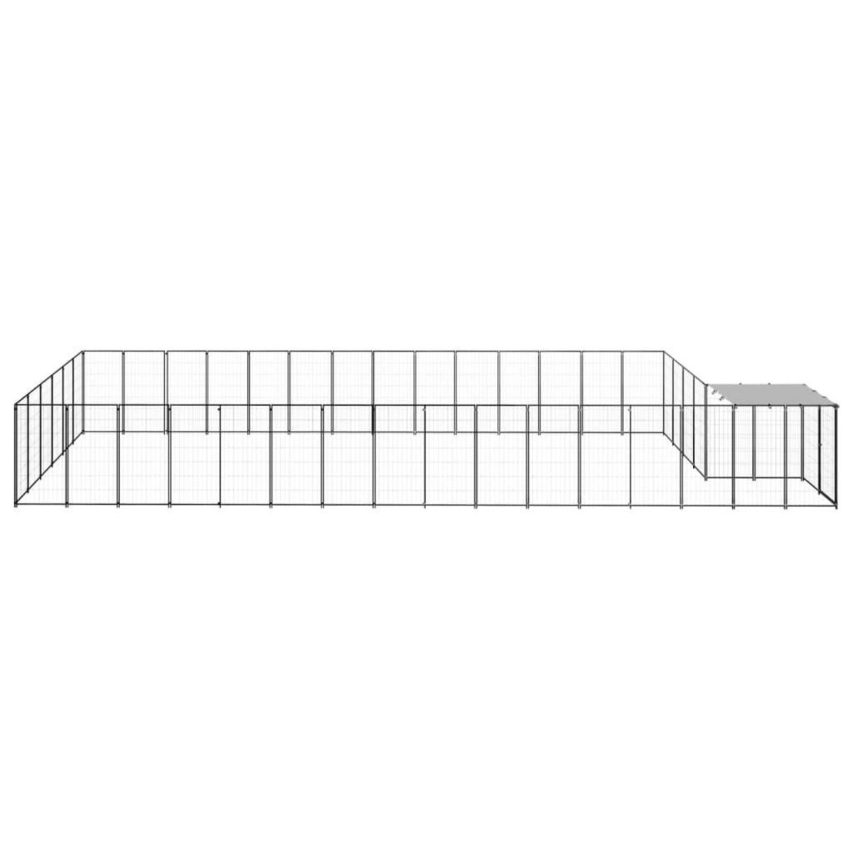 VIDAXL Chenil Noir 26,62 m^2 Acier